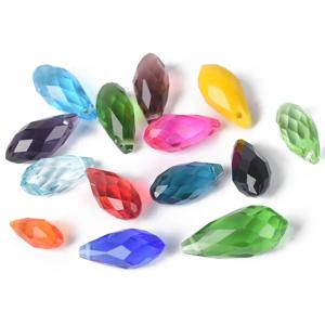 솔리드 컬러 눈물면 처리 된 크리스탈 유리 12x6mm 16x8mm 20x10mm 상단 드릴 펜던트는 DIY 만들기 보석에 대한 느슨한 구슬을 삭제합니다