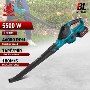 브러시리스 5500W 전기 공기 송풍기 46000RPM 무선 효율적인 잎 눈 먼지 Makita 18V 배터리 핀 용 청소 도구