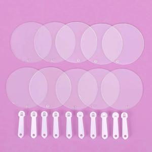 50Pcs 귀여운 미니 투명 팬 아크릴 공백 시트 DIY 크리스마스 공예 용품 어린이 수제 재료 웨딩 파티 호의