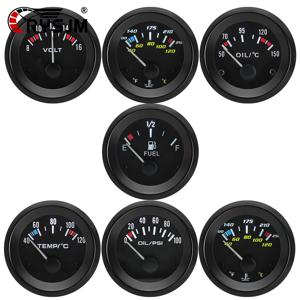 12V 범용 차량용 2인치(52MM) 오일 압력 수온 게이지, 오일 온도 전압계, 연료 레벨 미터(차량용 브래킷 홀더 포함)