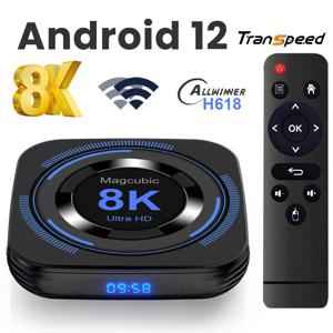 맥큐빅 안드로이드 12 TV 박스, 8K 4K BT 음성 미디어 플레이어 셋톱박스 지원, 올위너 H618 듀얼 와이파이 32G/64G 쿼드 코어 Cortex A53 탑재