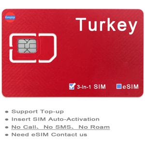 터키 선불 데이터 Sim/eSIM 카드;터키 여행 5G/4G 인터넷 Sim 카드;터키 여행 해외 데이터 카드;