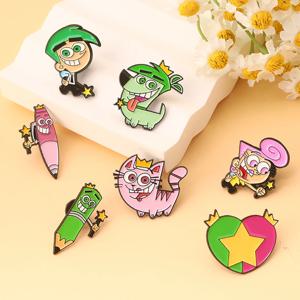 7 개/대 귀여운 만화 애니메이션 캐릭터 에나멜 핀 재미 있은 크리 에이 티브 하드 금속 브로치 배낭 옷깃 배지 액세서리 선물