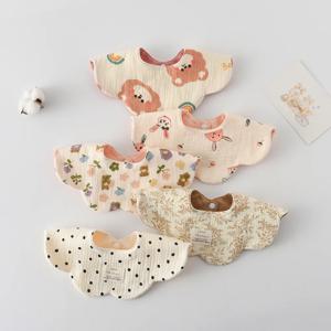 새로운 귀여운 만화 양면 사용 가능한 아기 먹이 침받이 턱받이 유아 타액 수건 면화 트림 천 신생아 유아 어린이 턱받이