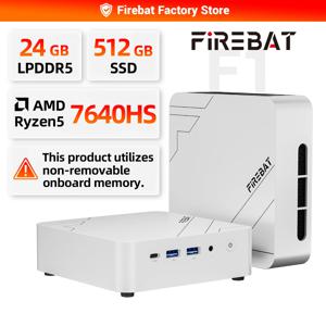 FIREBAT F1 미니 PC AMD Ryzen 5 7640HS LPDDR5 24GB RAM 512GB SSD WIFI6 BT5.2 휴대용 미니 PC 윈도우 11 데스크탑 컴퓨터