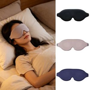 3D 수면 마스크, 조절 가능한 스트랩이 있는 블랙아웃 아이 마스크, 수면, 여행, 낮잠, 야간 근무용 무압력 통기성 수면 마스크
