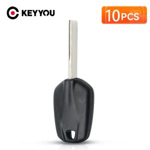 KEYYOU 10PCS HU83 Uncut 블레이드 트랜스 폰더 자동차 키 쉘 케이스 Fob For Citroen Fit Peugeot 508 칩 포함 없음