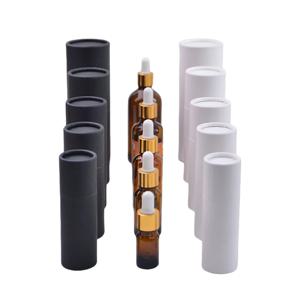 도매 10pcs 로고 인쇄된 고급 에센셜 오일 스프레이 립스틱 외부 포장 판지 원통형 크래프트 종이 튜브 상자 WJ38