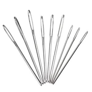 9 PCS 큰 눈 무딘 바느질 바늘 크로스 스티치 뜨개질 바늘 수제 가죽 자수 스레드 바늘 바느질 액세서리