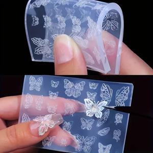나비 날개 3D 금형 실리콘 네일 아트 장식 초박형 DIY 템플릿 금형 손톱 귀걸이 목걸이 쥬얼리 공예 Re
