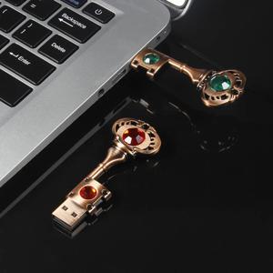 메탈 러브 하트 키 USB 2.0 플래시 드라이브, 펜 드라이브, 실제 용량 메모리 스틱, U 디스크, 크리에이티브 선물, 64GB, 32GB, 16GB, 8GB