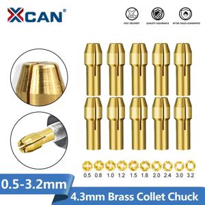XCAN 10Pcs 미니 황동 드릴 척 콜레트 비트 0.5-3.2mm 척 어댑터 Dremel 액세서리 용 4.3/4.8mm 생크 로타리 도구