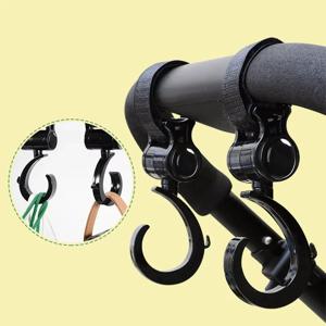 2PCS 유모차 걸이, 아기 유모차 액세서리, 쇼핑용품, 360도 회전 후크, 유모차 걸이용 후크