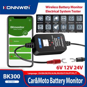 2026 KONNWEI BK300 자동차 배터리 모니터 도구 무선 블루투스5.0 배터리 상태 모니터링 배터리 테스터 도구 (안드로이드, iOS용)