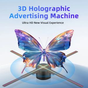 60cm 3D 무안경 홀로그램 팬 DIY 로고 프로젝터 라이브 홀로그램 이미징 멋진 광고 조명 WIFI 원격 제어 지원