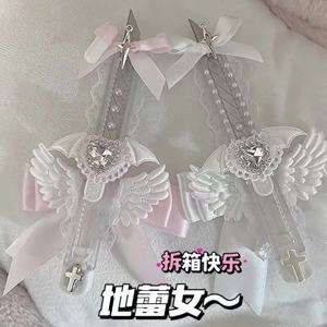 오리지널 수제 레이스 스타일 유틸리티 나이프, 귀여운 리본 장식, 서브컬쳐 & 애니메이션 테마 커터, 소포 개봉용
