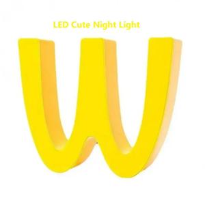 LED 크리 에이 티브 만화 야간 조명 데스크탑 장식 귀여운 사무실 침실 머리맡 램프 M/W 햄버거 충전식 테이블 램프 어린이