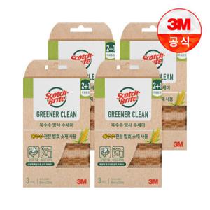 3M 그리너클린 옥수수 그물망사 수세미 2+1입 4개(총 12입)