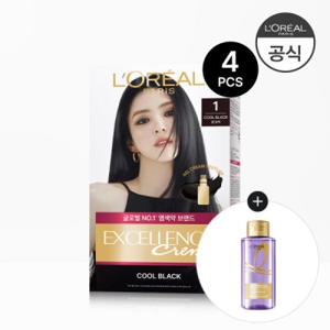 로레알파리  엑셀랑스 크림 염색약 4개 세트 (증)히알루론산 샴푸 100ml