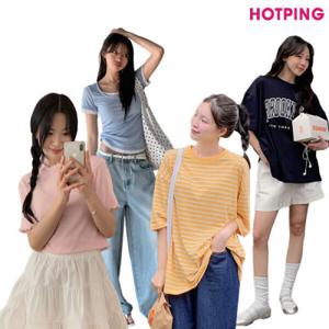 (핫핑) 44~110/여름 신상.베스트/티셔츠/반팔/나시/긴팔/민소매/루즈핏/슬림핏/레이어드/프린팅/빅사이즈