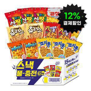 (12%결제할인)(결제가13500원) (지마켓단독) 크라운제과 스낵풀충전 15팩 1252G