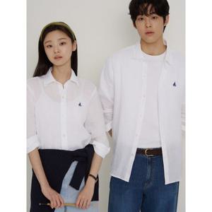 [빈폴멘] 남녀공용 리넨 솔리드 셔츠  화이트 (BC6364C221)
