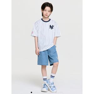 [백화점][엠엘비키즈] (베이비 키즈) 스트릿 베이직 스트라이프 데님 티셔츠세트 (7AS1B0263-50BLL) 7AS1B0263BLL