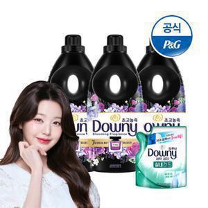 다우니 5성급 호텔컬렉션 미스티크 1Lx3 초고농축 섬유유연제 본품 + 유연제 200ml 1개 증정