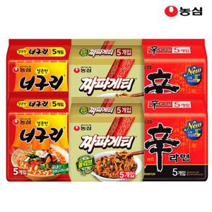 농심 봉지라면 혼합 30봉(신라면10봉+짜파게티10봉+너구리10봉)_