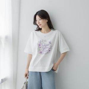 엄마옷 마담4060 버터플라이샤인 티셔츠 -QTE2606032-