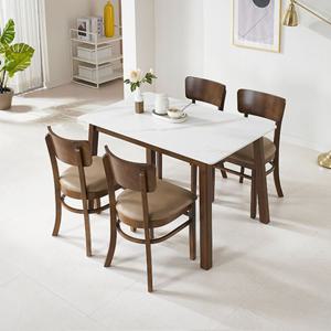 유니크디자인 원목 통세라믹 결합 고급 4인 식탁(120cm) 자취생 원룸 인기