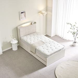 아치 은은 패브릭 LED 2단서랍 SS 슈퍼싱글 침대 / 엔틱 학생 1인용 틀