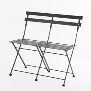폴딩형 메탈 가든정원 2인 벤치 체어(82cm 2색) 평의자 현관 예쁜 벤취 용