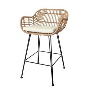 내추럴 루프탑카페 라탄하이백 암체어 바체어(60cm) 업소용 빠 BARCHAIR