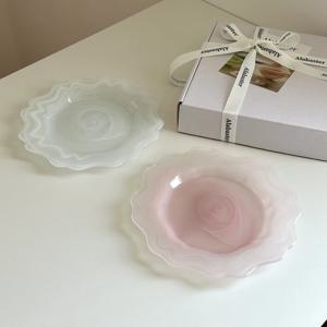 선물포장세트 플라워접시 21cm 화이트1P + 핑크1P