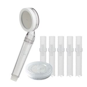 와이즈샤워기 화이트 + 세디먼트 필터 5p + 염소항균필터 세트