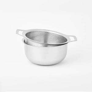 스테인리스 스틸 스텐 믹싱볼+펀칭볼 채반 세트 21cm