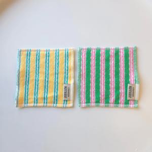 소프트 스트라이프 테리타올 패브릭 티코스터 홈카페 감성 컵받침 인테리어 소품 매트