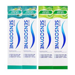센소다인 오리지널 플러스 치약 100g x2 + 후레쉬 플러스 치약 100g x2