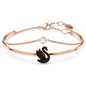 Swan 뱅글, 스완, 블랙, 18K 로즈 골드 피니시