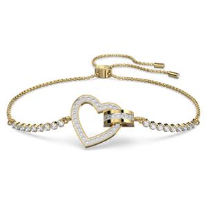 Lovely 브레이슬릿, 하트, 화이트, 18K 골드 피니시