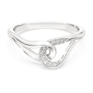 Swarovski Classica 링, 라운드 컷, 인터로킹, 화이트, 스털링 실버