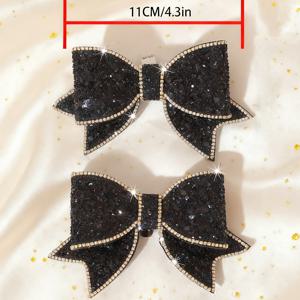TEMU 1켤레 탈착식 신발 스팽글 리본 신발 꽃 신발 클립, 가벼운 럭셔리 우아한 액세서리, 매칭 하이힐, 신부 신발, 로우힐, 배터리 없음