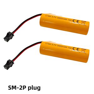 TEMU 다양한 RC 원격 조종 장난감 자동차, 모델카, RC 보트용 SM-2P 커넥터가 있는 3.7V 3000mAh 리튬이온 배터리 2개