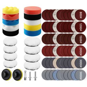 TEMU 75mm 광택 스펀지 패드, 53/83개 차량용 광택 키트, 스크루드라이버 광택 추가품 (광택기, 연마, 왁싱용)
