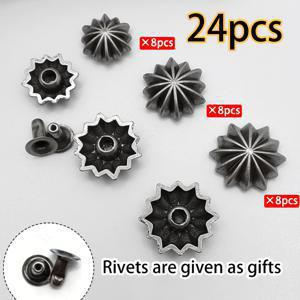 TEMU 24개 꽃 리벳 스터드 11mm/13.5mm/14.5mm 가방 벨트 청바지 장식용 패스너