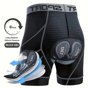 TEMU 남성용 5D 메쉬 라이딩 반바지 캐주얼 탄성 통기성 레터링 탄성 허리 반바지 여름 야외 사이클링 산악 자전거