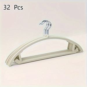 스웨이드 미끄럼 방지 플라스틱 옷걸이 32개, 옷장, 욕실, 침실, 가정, 기숙사 사용에 적합, 소매용 의류 진열대 옷걸이, 크리스마스 선물, 할로윈 선물, 신학기 시즌 필수품