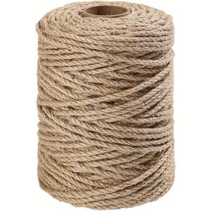 TEMU 4mm X 50m 황마 로프, 천연 황마 로프 대용량 롤(164ft), 고하중 굵은 삼베 로프, DIY 공예, 정원 묶기, 집 꾸미기, 고양이 스크래쳐용으로 적합