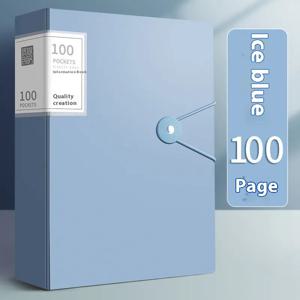TEMU 100포켓 A4 폴더 파일 가방, A4 사이즈 시험지 및 문서에 적합, PP 재질, 보관 및 정리를 편리하게, 가정 파일, 학교 및 사무실 문서에 이상적인 폴더